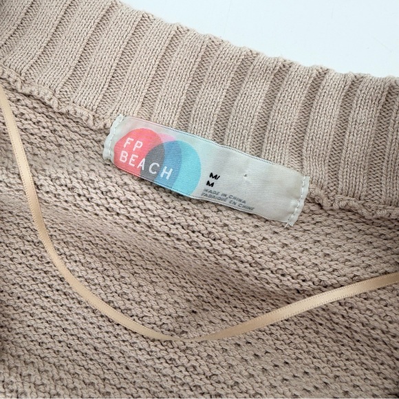 Free People Beach Hailee Waffle Oversized Cardigan Sweater Medium - Picture 3 of 6